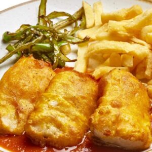 Lomos de bacalao en tempura